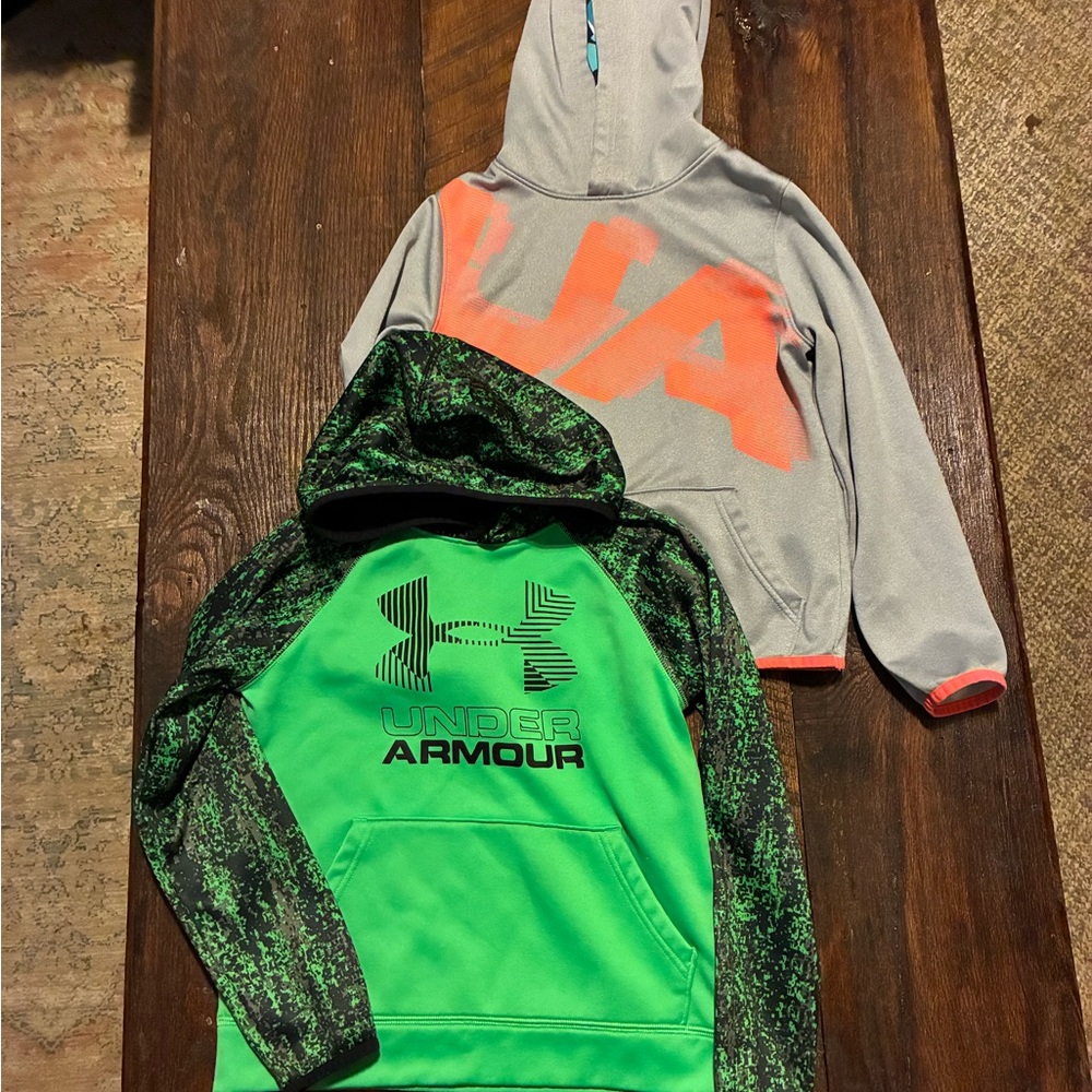 Under Armour Kids' Neon Green and Gray Hoodies